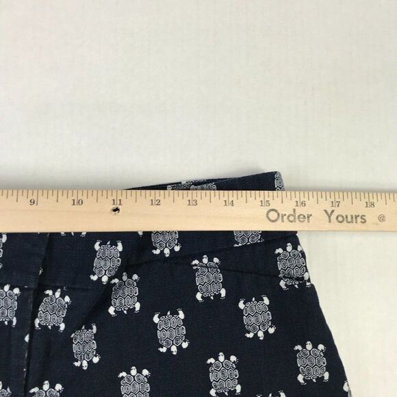LOFT Womens Chino Shorts Turtle Blue White Print Mid Rise Stretch Pockets Size 6 - Picture 8 of 11